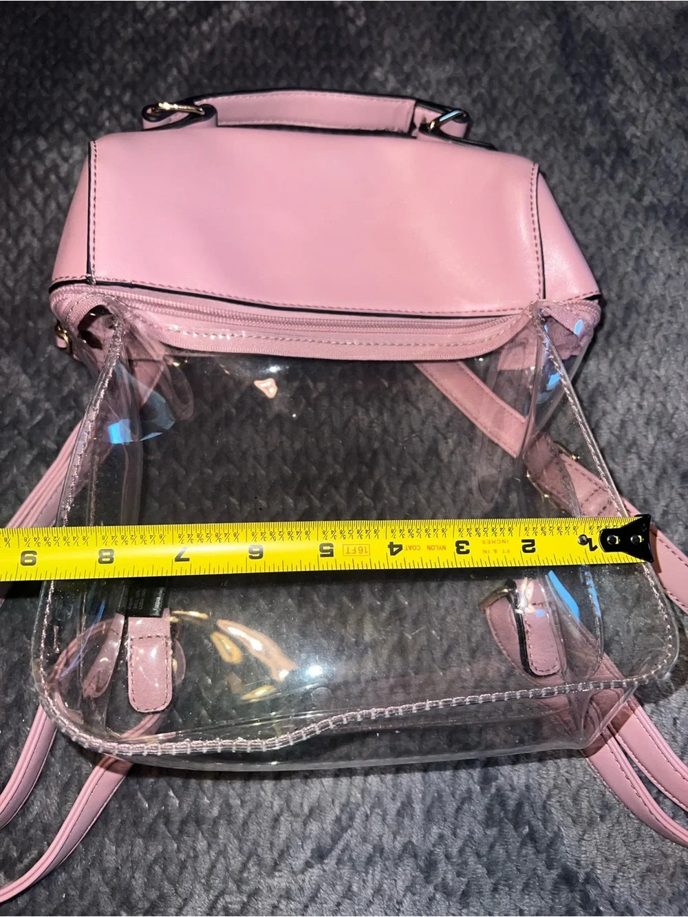 Clear Pink Trim Backpack